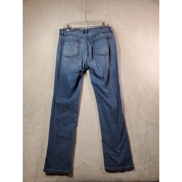 LOFT Jeans Womens Size 32 Blue Denim Cotton Pockets Flat Front Straight Leg - Picture 2 of 10